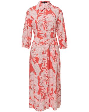 Comma, Midikleid aus Viskose mit All-Over-Print und 3/4-Ärmeln pink 38 - Rot