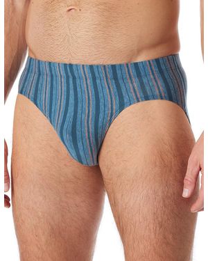Schiesser Unterwäsche Minislip für Männer Weich und Bequem Ohne Gummibund Bio Baumwolle-Cotton Casual Slip - Blau