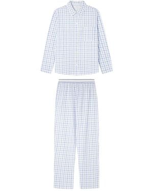 Women'secret Pijama Masculino de ga Larga Colección Multilicense Campus - Blanco