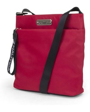Nautica Diver Nylon Small Crossbody Bag Purse with Adjustable Shoulder Strap Schultertasche - Rot