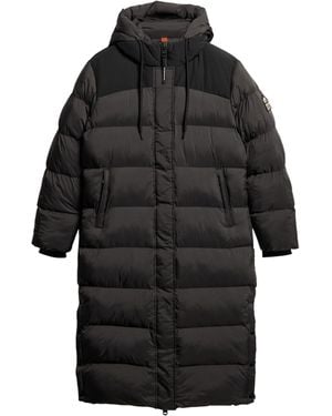 Superdry Ripstop Hooded Longline Puffer Winter Jacket Women - 38 - Black