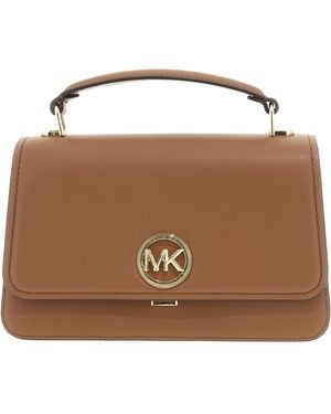 Michael Kors Md Ew Th Chn Satchel Hand Bag - Brown