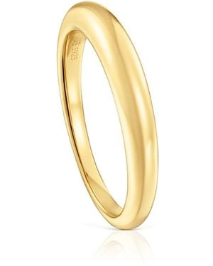 Tous Glatter Ring mit 18-karätigem Gold auf Sterlingsilber - Mettallic
