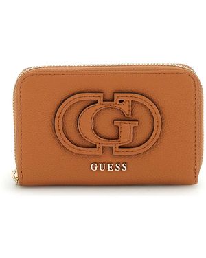 Guess Calebra Slg Medium Zip Around Wallet M Cognac - Brown
