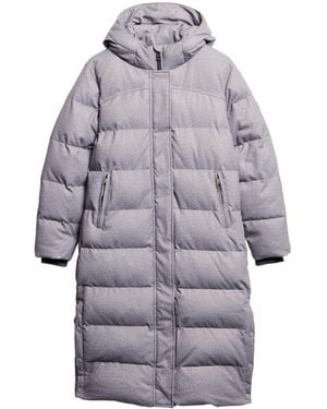 Superdry Longline Tweed Puffer Jacket - Grijs