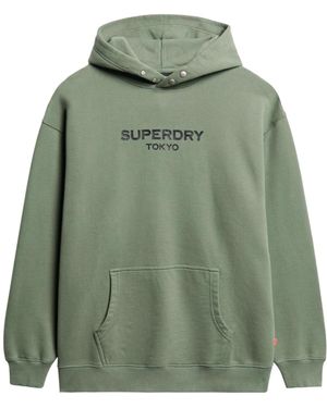 Superdry Sweat à capuche de sport de luxe pour homme - Vert