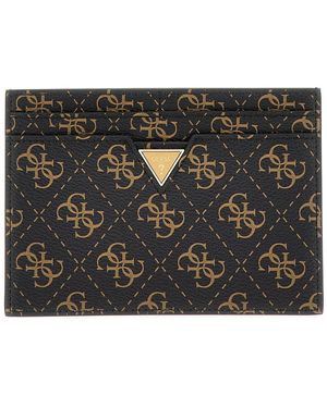 Guess Card Holder Brown Logo - Nero