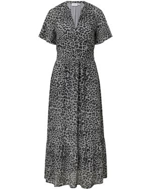 Comma, Maxikleid aus Strukturiertem Chiffon schwarz 46 - Grau