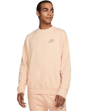 Nike Sportswear Fleecetop Met Ronde Hals - Naturel