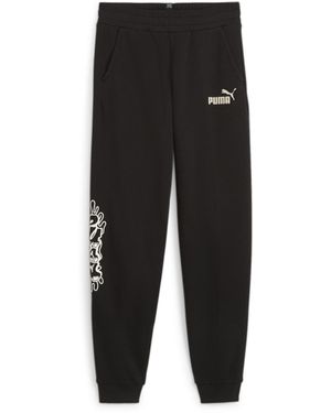 PUMA Ess+ Pantaloni Mid Anni '90 TR B Lavorati a Maglia - Nero
