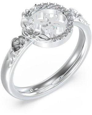 Guess Silberner 4 Love-Ring aus Edelstahl - Weiß
