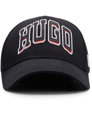 HUGO Cotton-twill Cap With Embroidered Logo - Black