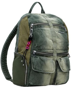 Desigual Sac à dos de loisirs Chester Hybrid Denim Big Backpack Kaki - Vert