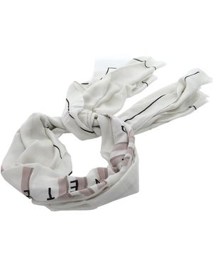 Calvin Klein Seasonal Print Logo Stole Scarf 70x180 Dk Ecru - Mettallic