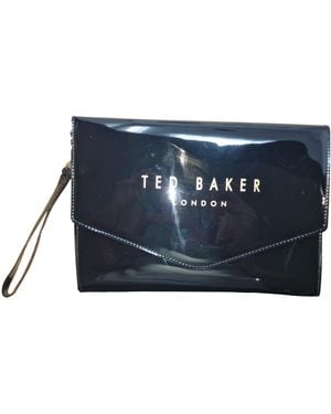 Ted Baker Abbiay Branded Envelope Clutch Pouch In Black