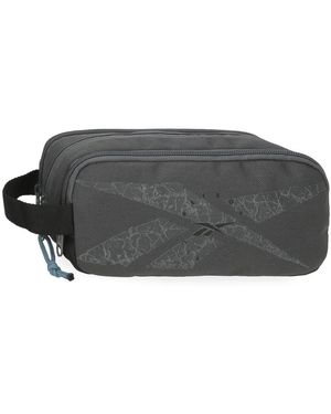 Reebok Stam Astuccio Triplo Grigio 22x10x9 cm Poliestere by Joumma Bags