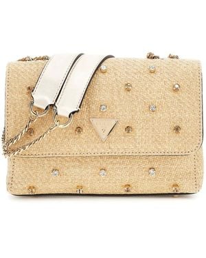 Guess Giully II Two Compound Convertible Flap Bag Natural - Neutro