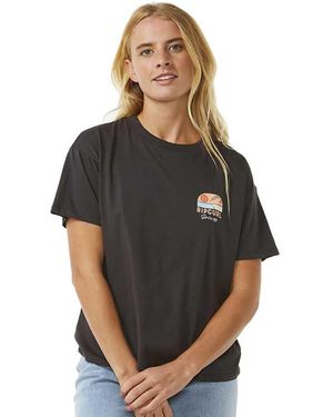 Rip Curl Line Up Relaxed Short Sleeve T-Shirt L - Schwarz