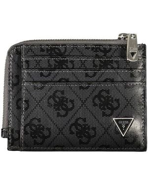 Guess Portafoglio elegante in pelle nera con accenti a contrasto - Nero