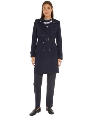 Tommy Hilfiger Cotton Slim Fit Short Trench Coat - Black