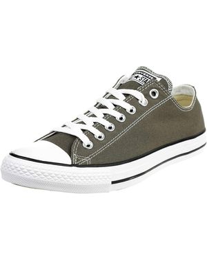 Converse S All Star Ox Plimsolls Trainers Grey 8 Uk - Metallic