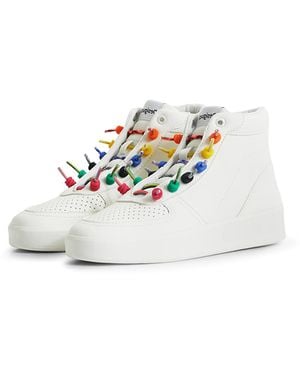 Desigual Fancy High Laces High Top White Rainbow Trainers 22wskp03 Aw22 New Season