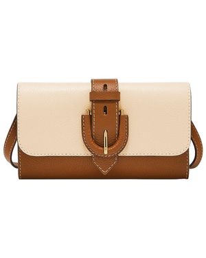 Fossil Portefeuille Sac Bandoulière en Cuir LiteHideTM Harwell - Marron