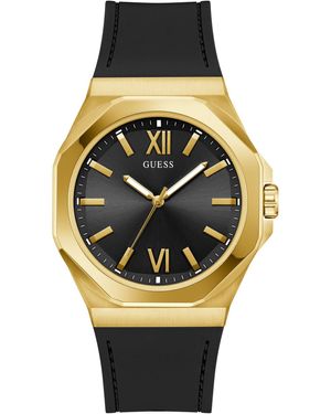 Guess Gw0850g2 Analoog Kwartshorloge Voor Met Siliconen Band - Metallic