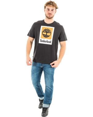 Timberland Maglietta Stack Logo 11 Black - Blu