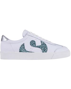 Superga Sneakers Club S - Donna, Bianco Blu Leggero, 35 EU