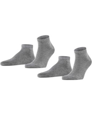 FALKE Happy 2-pack Trainer Socks Light Greymel. - Metallic