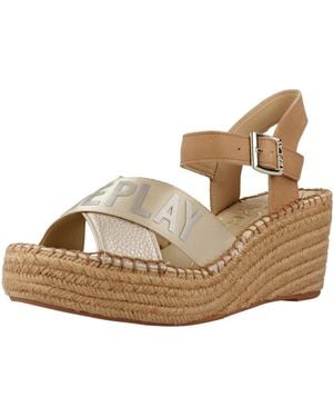 Replay Susan Cross Wedge Sandal - Brown