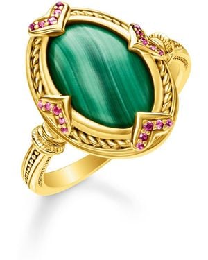Thomas Sabo Anello da donna con pietra verde oro argento Sterling 925