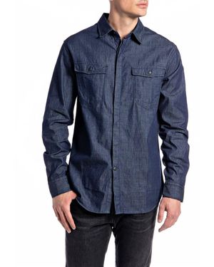Replay M4078 Hemd - Blau