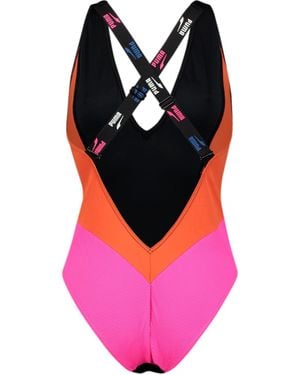 PUMA Badpak Uit Één Stuk Voor Black Combo - Roze