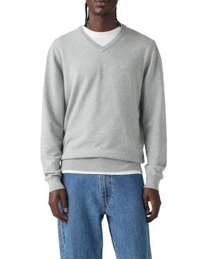 Levi's Lw V Neck Hm Sweater Mid Tone Grey Heath - Grijs