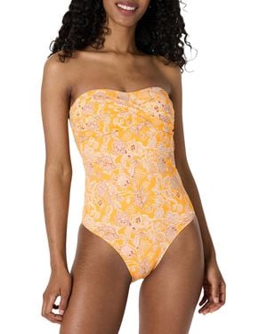 Amazon Essentials Bandeau One-piece Swimsuit - Brown