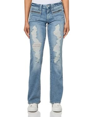 True Religion Front Zip Pkt Becca Mr Bootcut Jeans - Blue