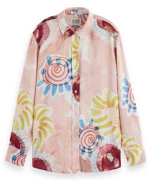 Scotch & Soda Printed Relaxed Fit Shirt - Pink