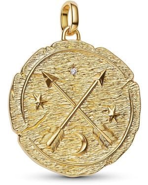 PANDORA ME Gekreuzte Pfeile Großes Medaillon-Charm aus Sterling Silber mit 14K vergoldeter Metalllegierung - Mettallic