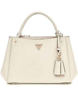 Guess Nastra Multi Comp Satchel Cream White - Neutro