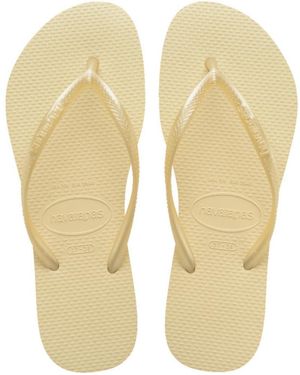 Havaianas Hav. Slim Black 41 42 Flip Flops S Buttercream 3-4 Uk - Metallic