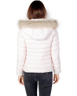 Tommy Hilfiger Piumino Corto Con Cappuccio Basic Down DW0DW08588 Rosa Chiaro Rosa XL - Bianco