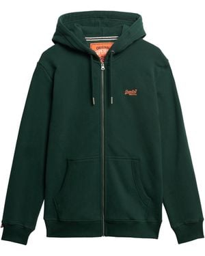 Superdry Essential Logo Zip Hooded Sweatjacket - Green