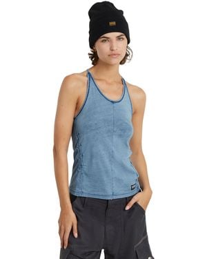 G-Star Tops Gathered indigo slim tank top wmn - Blau