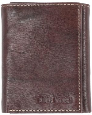 Steve Madden Rfid Leather Trifold Wallet - Brown