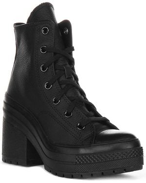 Converse A06145c Chuck 70 De Luxe Heel Leather Heeled Ankle Boots - Black