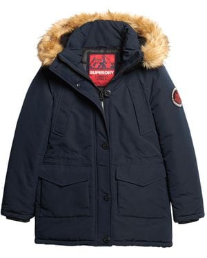 Superdry Everest Faux Fur Hooded Parka Jacket - Blue