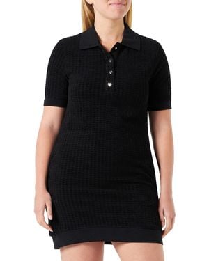 Love Moschino Regular Fit Robe à ches Courtes - Noir