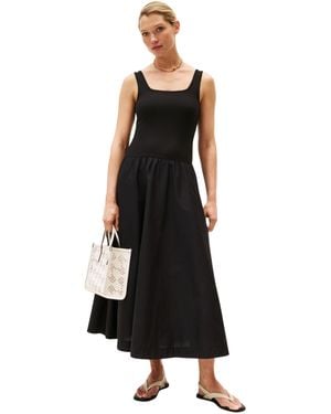 Tommy Hilfiger 5x2 Rib Midi Mix F&f Drs Ww0ww44612 Flare Jurk - Zwart